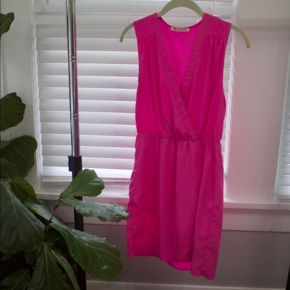 Hot pink mini dress